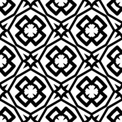 Black and white  pattern . Figures ornament.Seamless pattern for fashion, textile design,  on wall paper, wrapping paper, fabrics and home decor.