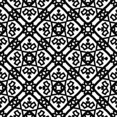 Black and white  pattern . Figures ornament.Seamless pattern for fashion, textile design,  on wall paper, wrapping paper, fabrics and home decor.