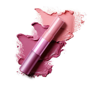 recommend clip art: Glossy textured lipstick swatches in red, pink, purple, and nude.