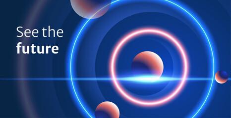 Vector futuristic technology circle background