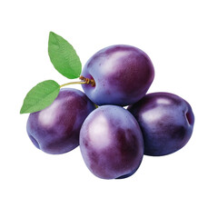 isolated purple plums.