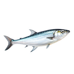 Isolated white background mackerel fish.