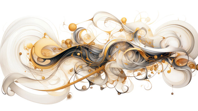 combining gold and graphite in an abstract futuristic texture isolated on a transparent background, generative ai