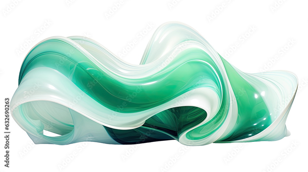 Canvas Prints combining jade green and pearl white in an abstract futuristic texture isolated on a transparent bac