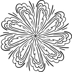 Floral decorative elements. Elegant doodle pattern. Vector illustration.