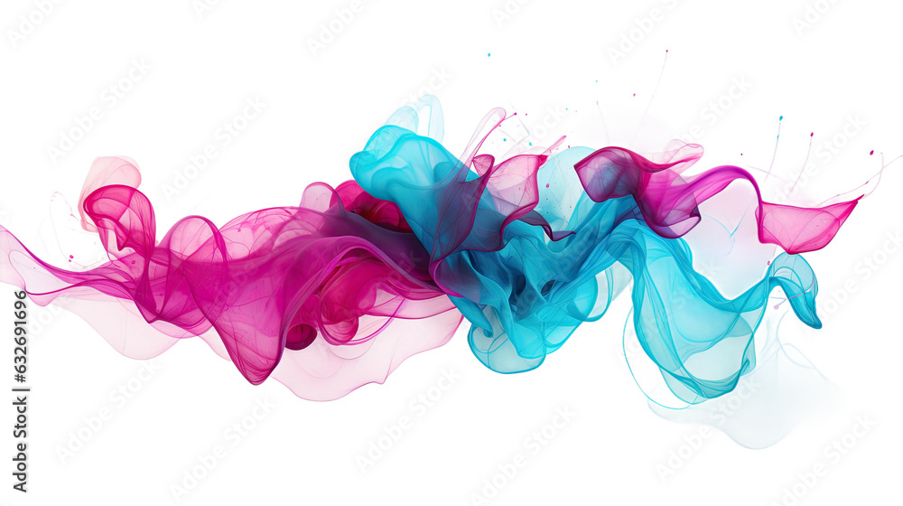 Sticker combining vibrant magenta and cool teal in an abstract futuristic texture isolated on a transparent 