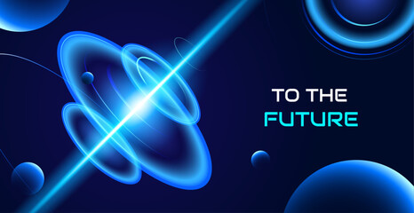 Technology circles with space background © Brightlord