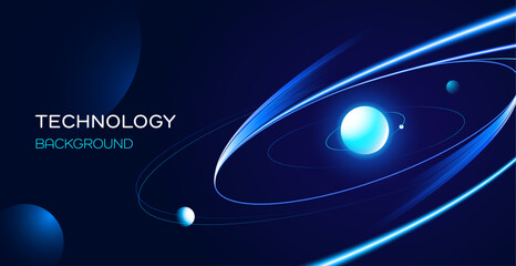 Technology circles with futuristic background
