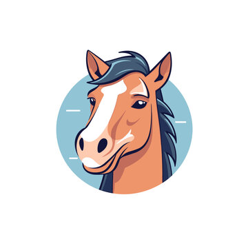 Naklejki Vector logo cute horse, horse icon, horse head, horse sticker