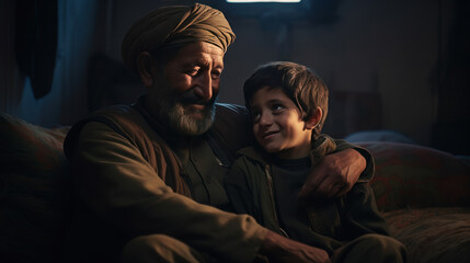 Afghan father and son
