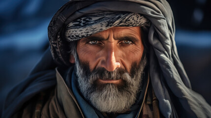 Portrait of Afghan senior man