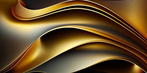 Golden Wavy Business Background, Generative AI