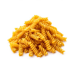Fusilli pasta isolated on white background 