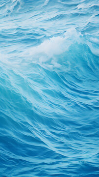 Cerulean and aquamarine realistic ocean waves phone hd wallpaper ai generated