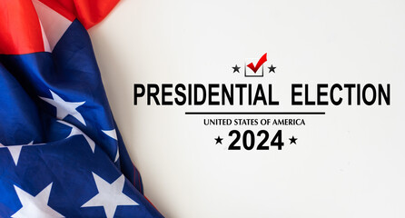 Fototapeta na wymiar American flag and a red circle on November 5 Presidential Election Day 2024 