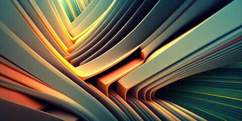 Abstract 3D Background with Stripes, Generative AI