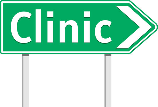 Clinic road sign