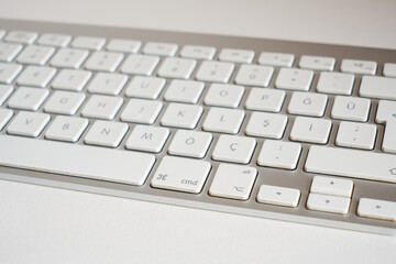 metallic grey bluetooth keyboard