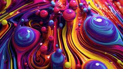 Mixing paint or plasticine in bright colors. Texture of liquid surface with bubbles top view. Closeup of the bubbling paint. Illustration for anner, poster, cover, brochure or presentation.
