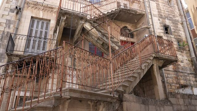 Old traditional lebanese house with iron stair Zahle Lebanon