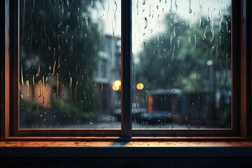 Rainy Window: Digital Art Generative AI