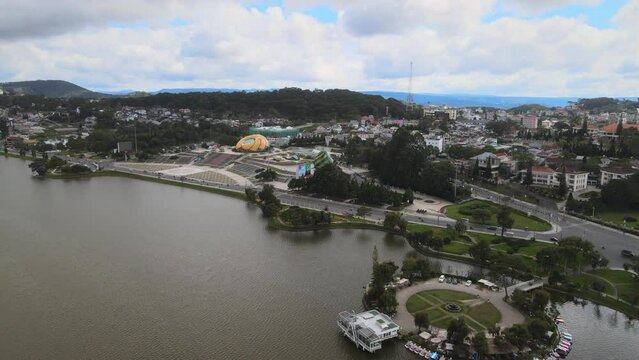 The aerial view of Dalat in Vietnam