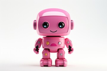 Obraz na płótnie Canvas Pink Toy Toy Robot White Background. Pink Toy Robot, White Background, Toy Robot Design, Toy Robot Anatomy, Decorating With Pink Toys, Toy Robot Performance, Toy Robot Repair
