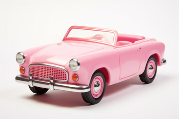 Fototapeta na wymiar Pink Toy Toy Rideon Car White Background. Selecting The Perfect Rideon Toy Car, The Beauty Of Pink Toys, Rideon Toy Car Shopping Tips, Enhancing Rideon Toy Performance, Toy Car Maintenance Safety Tips
