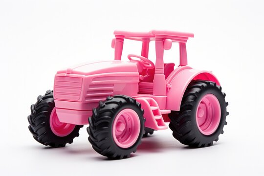 Pink Toy Toy Farm Tractor White Background . Pink Toy Toy Farm Tractor, White Background, Farm Play Sets, Toy Vehicle Design, Tractor Manufacture, Children Toys, Toddler Gifts, Toy Safety