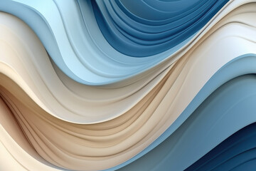 Abstract background with smooth lines in light brown and blue colors