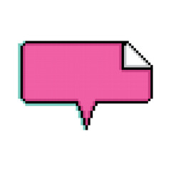 Naklejka premium Isolated pink pixelated comic speech bubble chat Vector illustration