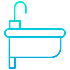 Outline gradient Washbasin icon