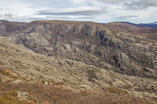 spectacular panoramic view of the granite canyon of the tera river in the Sanabria Lake Natural Park. Zamora