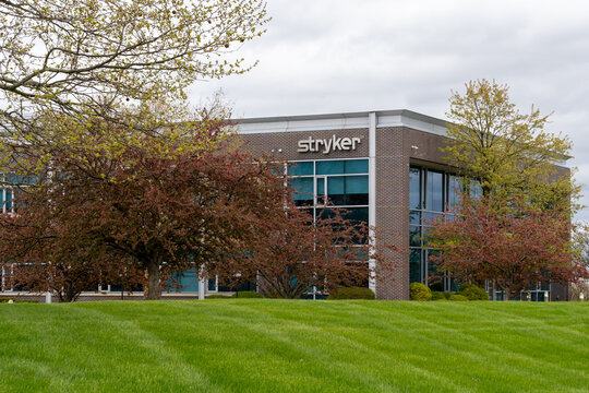 Stryker World Headquarters in Kalamazoo, MI, USA, May 2, 2023. Stryker Corporation is an American multinational medical technologies corporation.