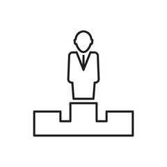 Business man winner icon, leader success icon