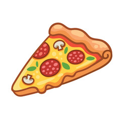 Vector illustration with a piece of pizza. Vector illustration with food.