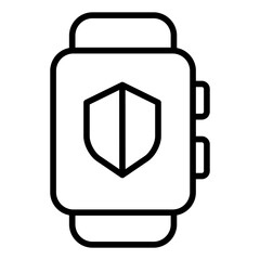 Outline Smartwatch Shield icon