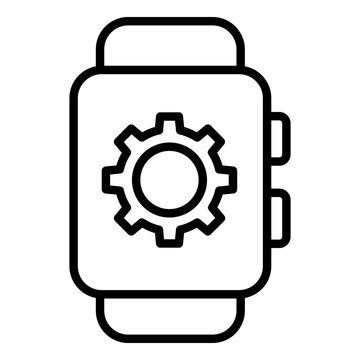 recommend clip art: Outline Smartwatch Setting icon
