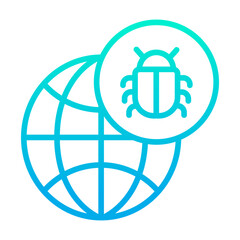 Outline gradient Bug Globe icon