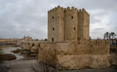 The Torre De Calahorra located on the banks of the Guadalquivir River guarding the Roman Bridge of Cordoba