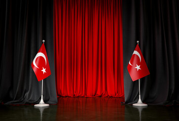 Turkish Flag, Republic of Türkiye - istanbul, Türkiye (3D Rendering) - obrazy, fototapety, plakaty