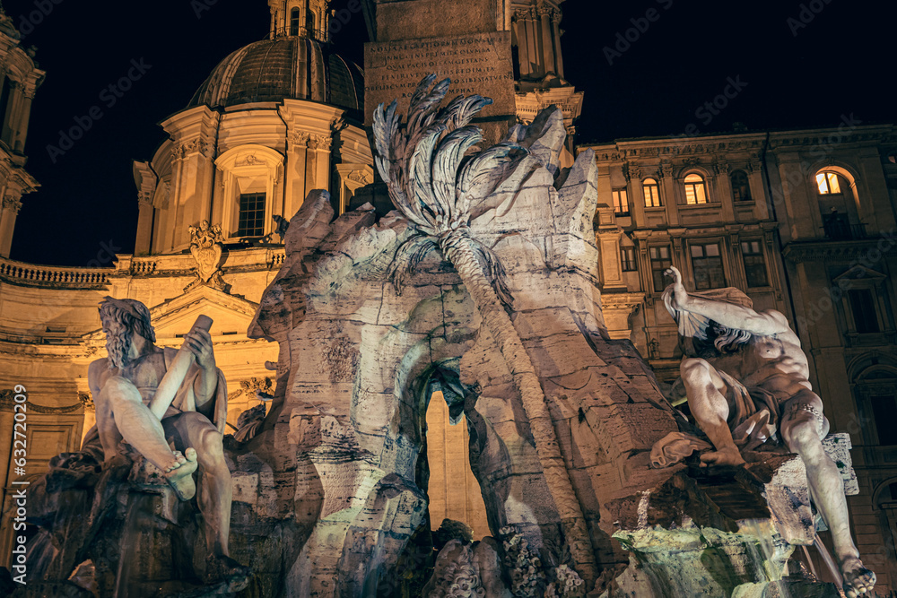 Wall mural Roma at night