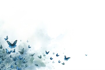 Blue butterflies, generative ai