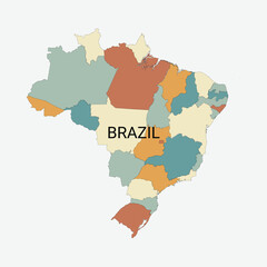 Brazil Vector Map and Administrative Divisions 