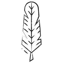 Hand drawn Crow feathers illustration icon