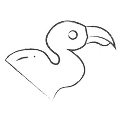 Fototapeta premium Hand drawn Vulture bird illustration icon