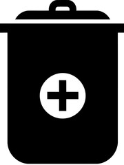 Medical waste bin icon