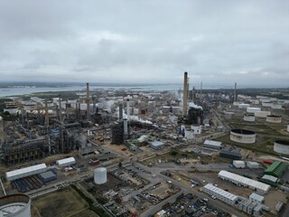 Fawley Oil Refinery Hampshire UK drone,aerial