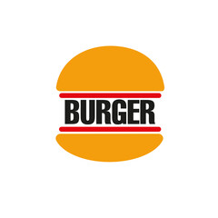 Colored shape line style hamburger logo emblem