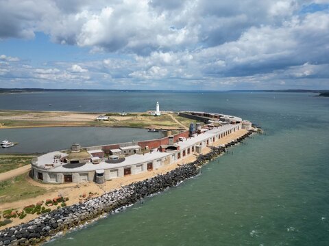Hurst Castle Hampshire UK drone,aerial .